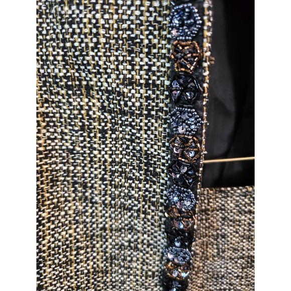 Josephine Chaus Silk Jacket Skirt Suit Set 12 Beaded Lined Classic - Picture 3 of 8